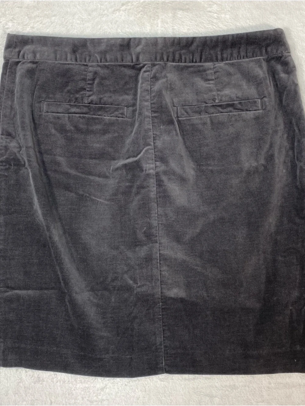 J. Jill Charcoal Grey Velvet Mini Skirt straight Stretch Comfort Boho‎ Luxe Sz 8
